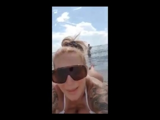 victoria lomba - live beach 2018 big tits huge ass milf